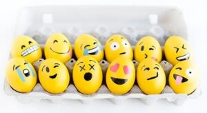 funny egg decorating ideas. emoji easter eggs