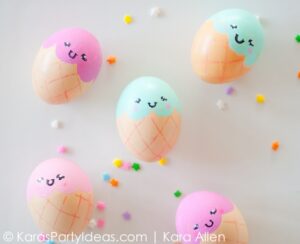 funny egg decorating ideas. ice cream cone easter eggs