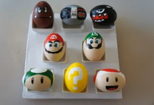 funny egg decorating ideas. mario bros easter eggs